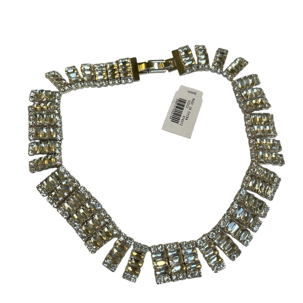 J. Crew Elegant Silver Crystal Necklace